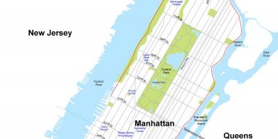 Карта на остров Манхатън в Ню Йорк
