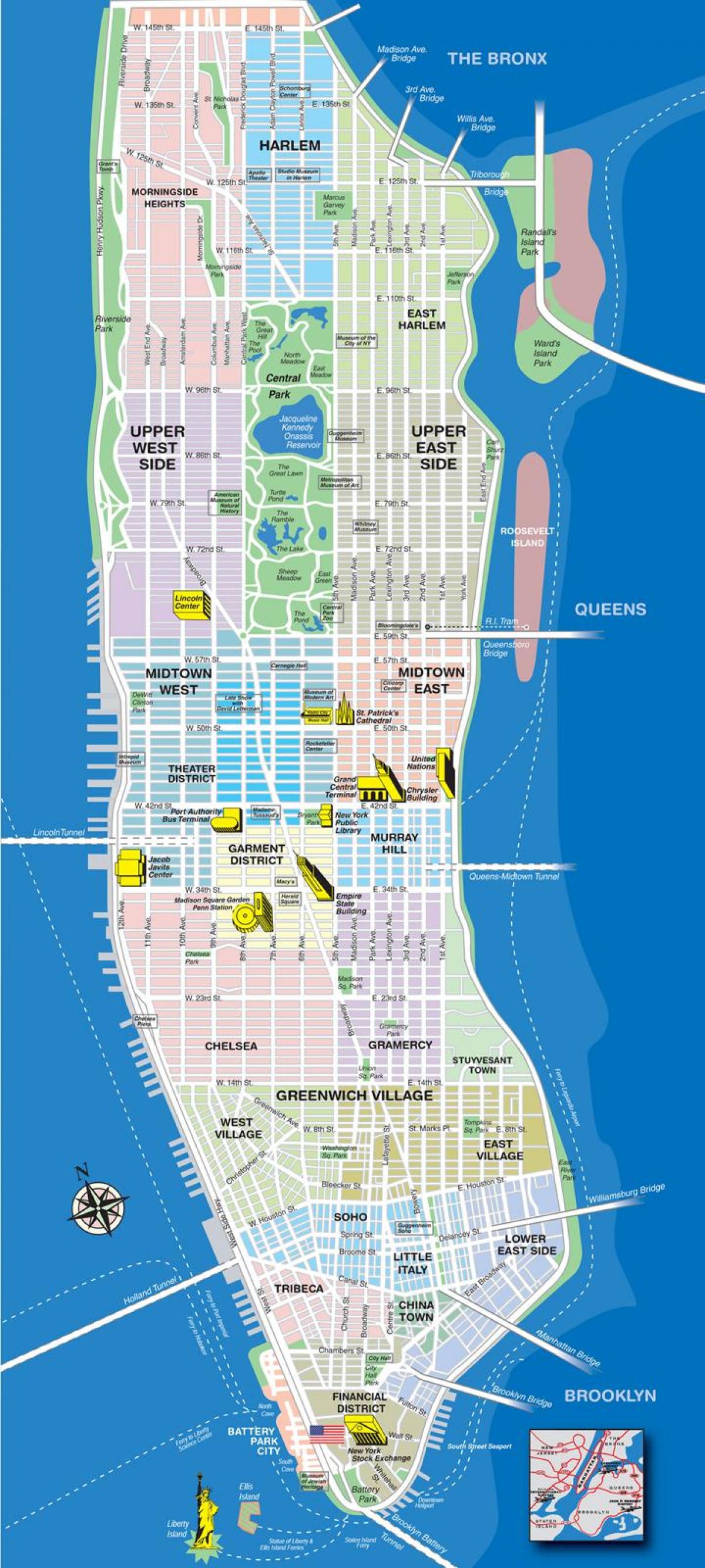 карта авеню в Манхатън