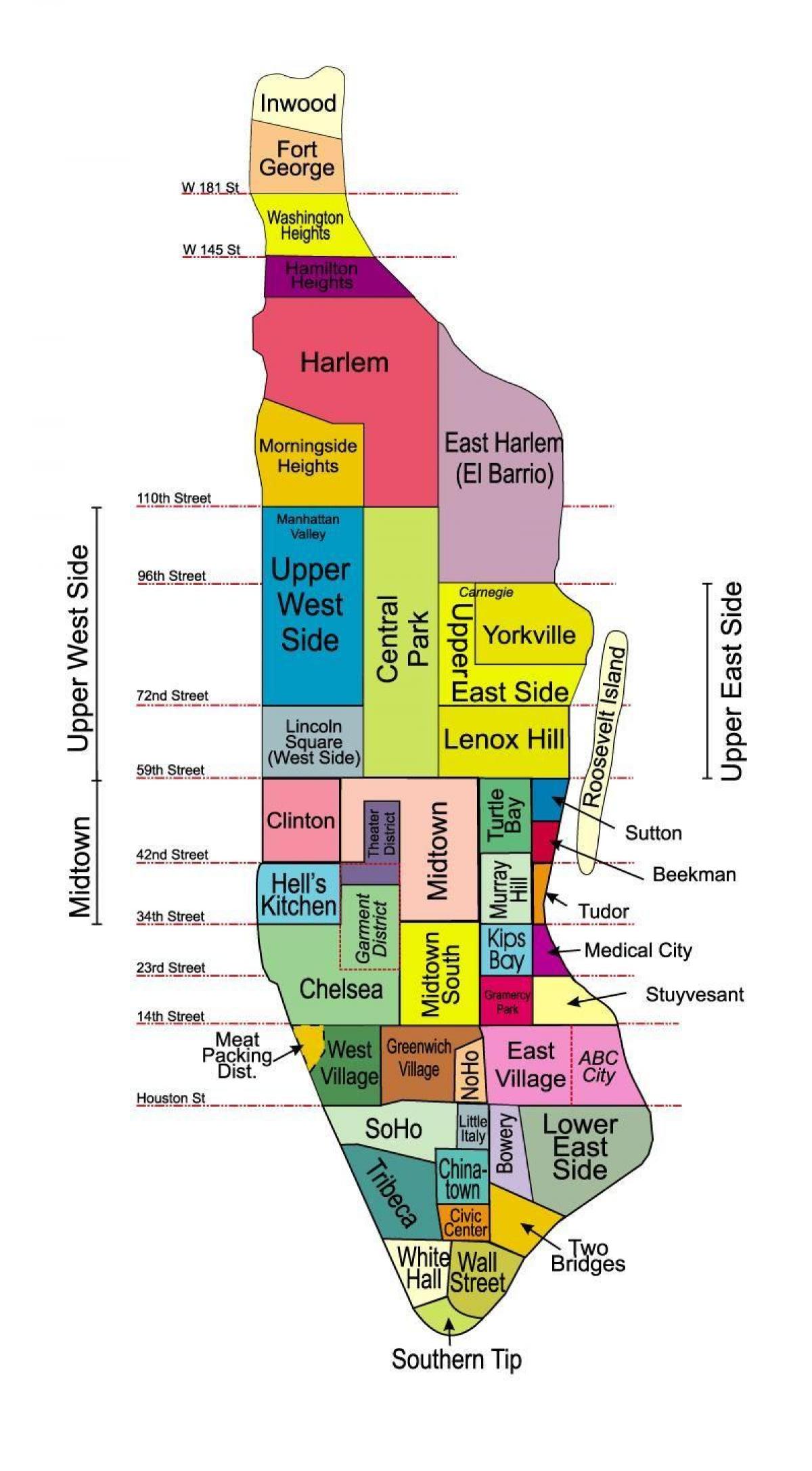 карта на Манхатън боро