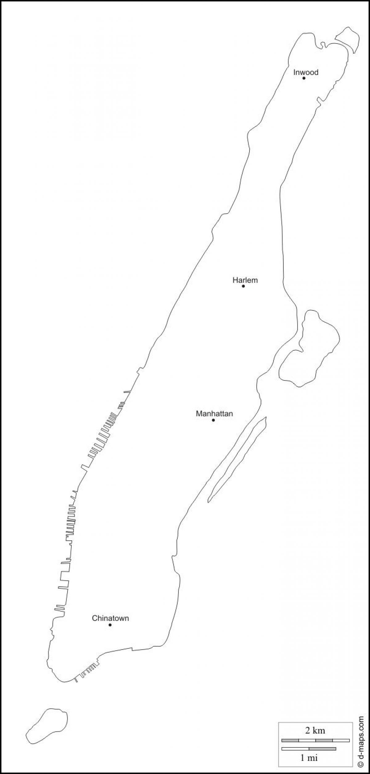 празна карта на Манхатън