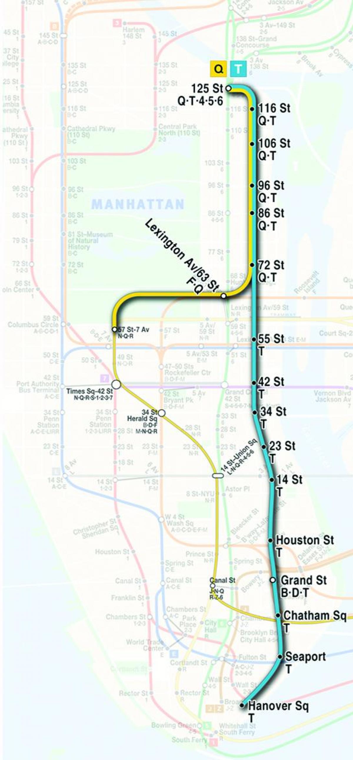 карта на метрото второ авеню