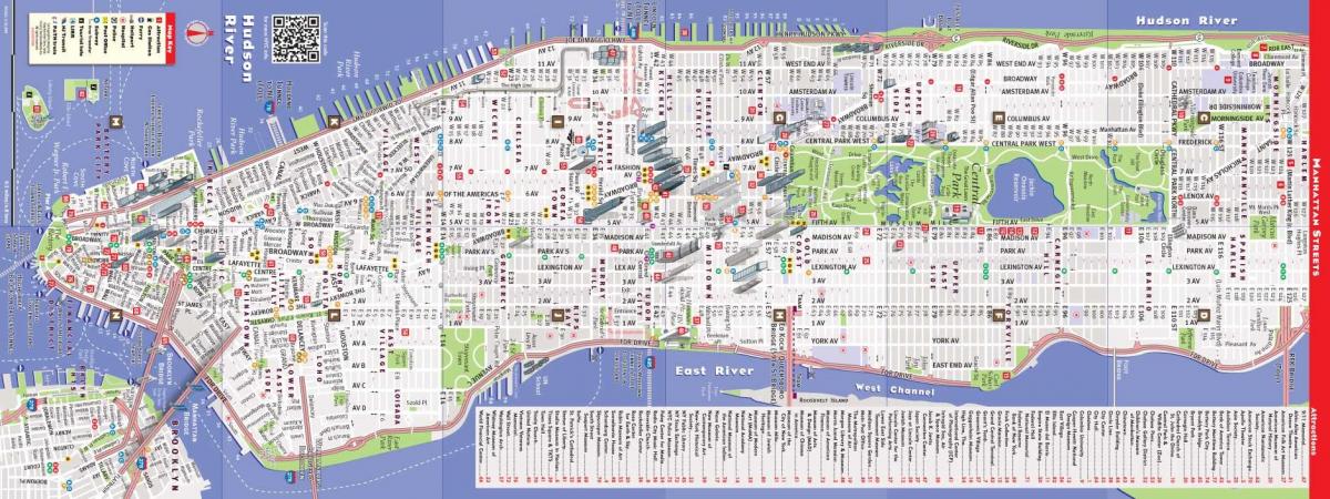 подробна карта на район Манхатън, Ню Йорк