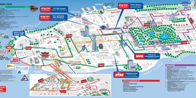 Пешеходна обиколка на манхэттену картата