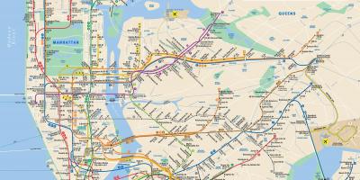 Карта на метрото в Ню Йорк в Манхатън