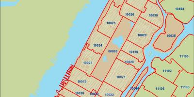ЗИП код на Ню Йорк, Манхатън карта