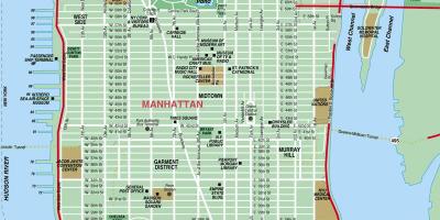 Подробна карта на район Манхатън