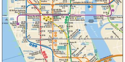 Карта на метрото долен Манхатън