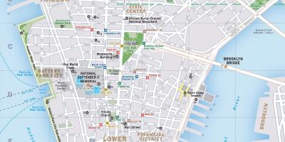 Карта На Долен Манхатън В Ню Йорк