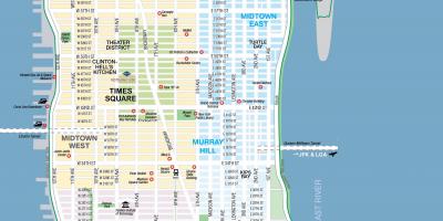 Свободен печат карта на Манхатън-Ню Йорк